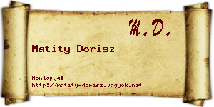 Matity Dorisz névjegykártya